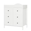 Ufurniture Changing Table Dresser Storage Cabinet with 6 Fabric Drawers & Adjustable Legs White