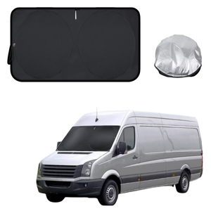 Front Windscreen Sun Shade for VolksWagen Crafter 2006 - 2017 (Typ 2E/2F) - XL 160 x 100 cm - Black