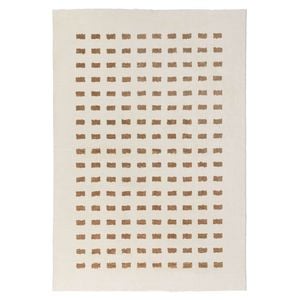 Loopsie-230cm X 160cm-balan Cream And Brown Rectangles Washable Rug