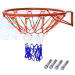Costway Basketball Hoop Wall Mounted Basketball Ring w/Net Indoor Outdoor