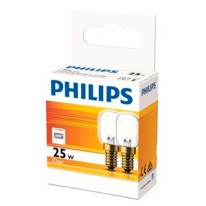Philips T25 E14 Clear Appliance Lamp - 2 Pack