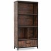 Costway 5-tier Bookshelf Industrial Wooden Cabinet 4 Compartment