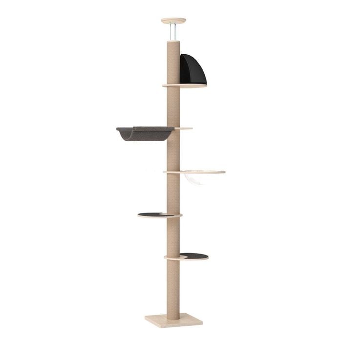 PaWz 6-Level Adjustable Height Floor to Ceiling Cat Tree