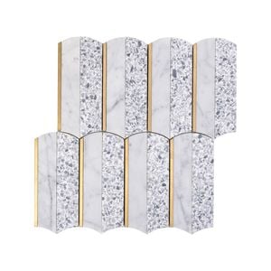 Decor8 290 x 272mm Cascade Terrazzo Carrara Grey Mosaic