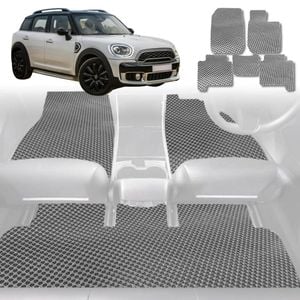 6D Diamond Car Floor Mats for MINI Countryman 2017-Current-Full Set-Grey-Outback GT