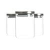 Argon Tableware Glass Storage Jars with Metal Lids - Silicone Seal - 750ml - Pack of 3