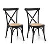 Artiss 2x Dining Chairs Rattan Wooden Chair