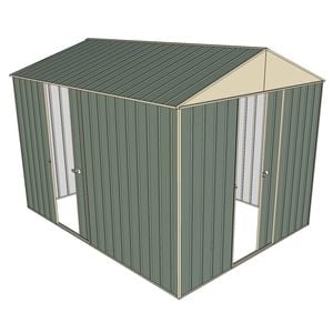 Build-a-Shed 2.3 x 3.0 x 2.3m Front Gable Two Single Sliding Doors Shed - Green