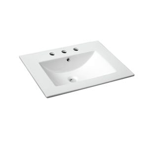 Mondella Rococo 600mm White Ceramic Vanity Basin With 3 Tap Holes - 600mm