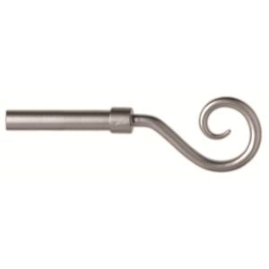 Windoware Shepherds Crook 16mmx3m Silver Curtain Rod Set