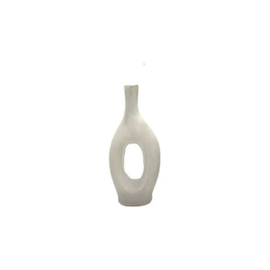 Elegant Collections Small Natural Off White Noosa Marble Look Decorative Vase