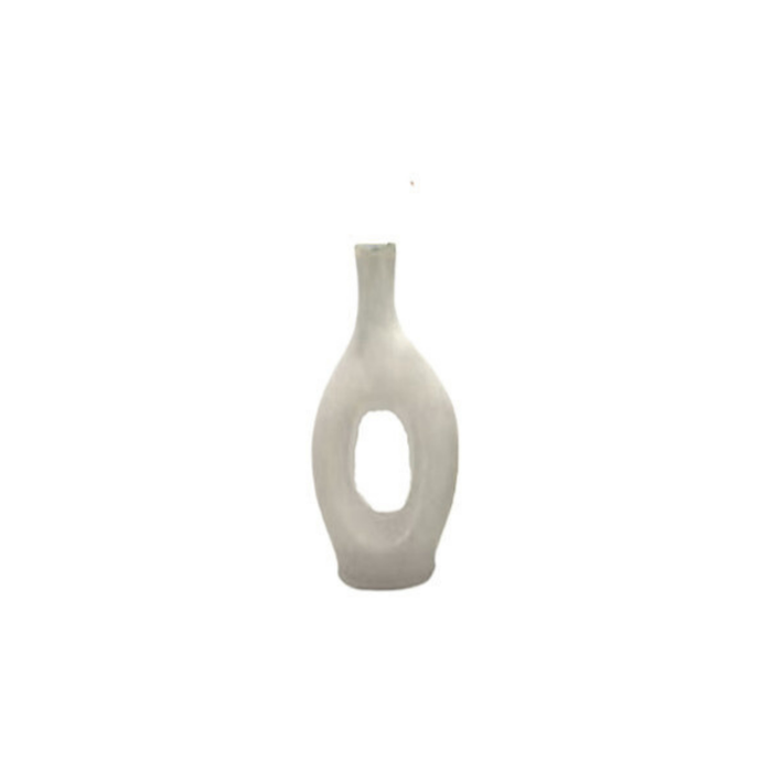 Elegant Collections Small Natural Off White Noosa Marble Look Decorative Vase