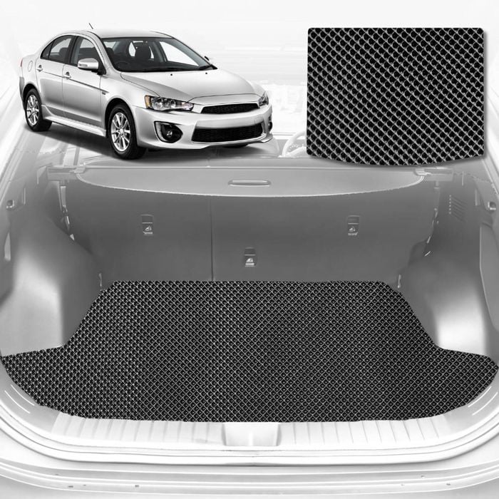 6D Diamond Car Boot Mat for Mitsubishi Lancer Manual (CJ)2007-2017-Cargo Mat-Black-Outback GT