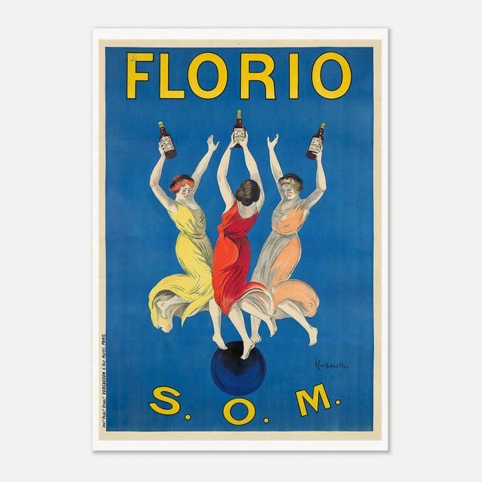 Galrie Stunning Florio S.O.M. Vintage Art Nouveau Poster by Leonetto Cappiello Home Décor, Poster Only, 50 x 70cm (20 x 28inch)