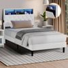 Oikiture Bed Frame King Single with LED Storage Headboad NOVI