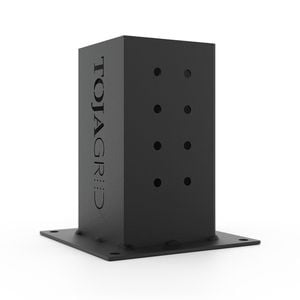 Toja Grid SOLO Black Pergola Post Base And Wall Mount Bracket For 90 x 90 Posts - 4 Pack