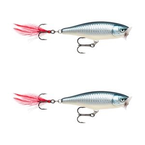 2x Rapala 7cm Skitter Pop Topwater Popper Fishing Lures - Baby Aspius