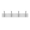 Mode 4 Brushed Nickel Hooks On White Board Hat And Coat Rack