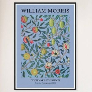 Galrie William Morris 1862 Centenary Exhibition Pomegranate Print Timeless Elegance, Black Frame, A2 42 x 60cm (16 x 24inch)