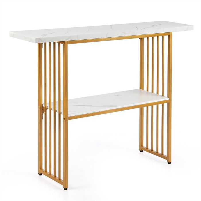 Costway 2-Tier Console Table Entryway Storage Shelf