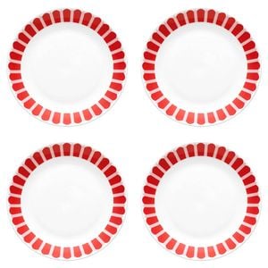 4PK Porto Porcelain Night Before Christmas Dinner Plate 27cm Red