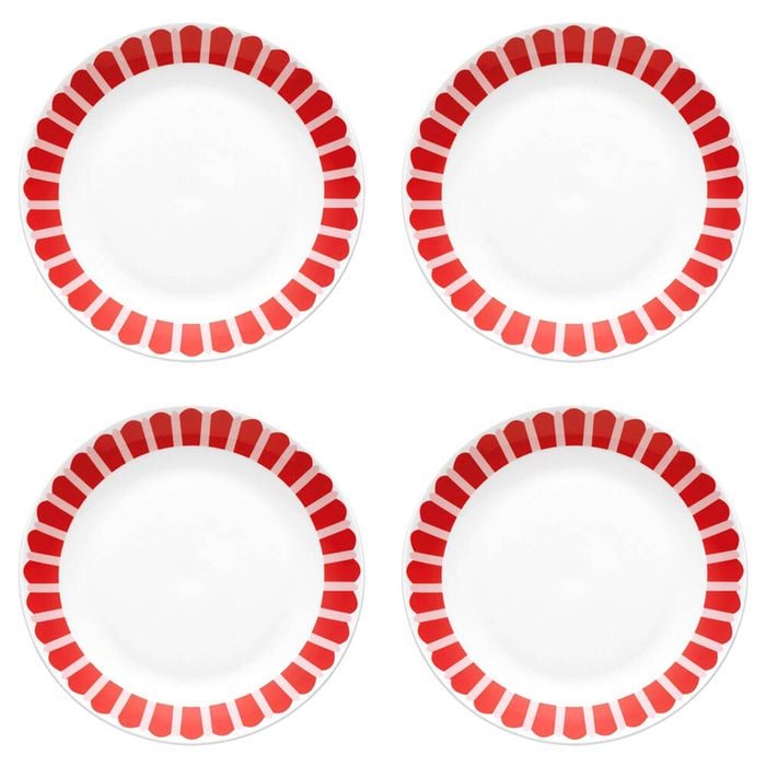 4PK Porto Porcelain Night Before Christmas Dinner Plate 27cm Red