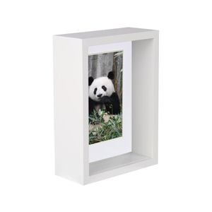 Nicola Spring 5" X 7" White 3d Deep Box Photo Frame - 4" X 6" Mount
