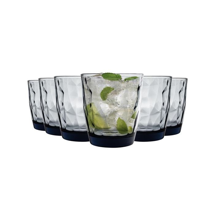 Bormioli Rocco Diamond Double Old Fashioned Tumbler Glasses Set - 390ml - Pack of 6