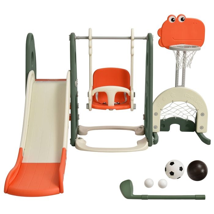 Costway All-in-1 Kids Climb Slide Swing Playset