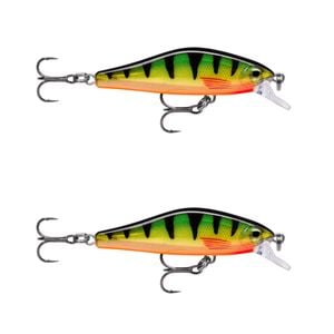 2x Rapala 5cm Shadow Rap Fast Sink Jerkbait/Twitchbait Fish Lures - Perch