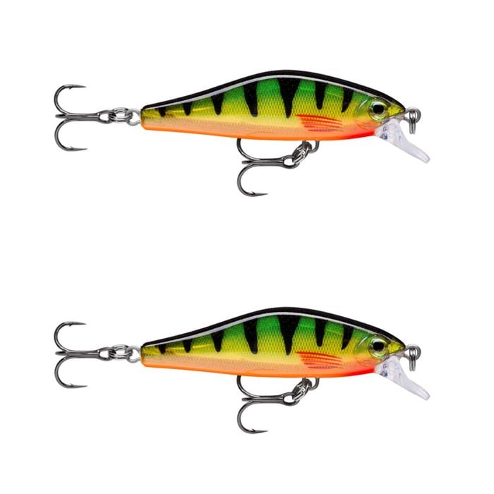 2x Rapala 5cm Shadow Rap Fast Sink Jerkbait/Twitchbait Fish Lures - Perch