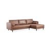 Chelsea 2 Seater Sofa Fabric Lounge Couch with RHF Chaise Dark Brown