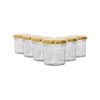 Argon Tableware 90ml Glass Jam Jars With Airtight Gold Lids - Set Of 6 Empty Screw Top Kitchen Storage Preserving Jar