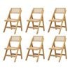 Oikiture 6x Dining Chairs Folding Rattan Chair Wooden Natural