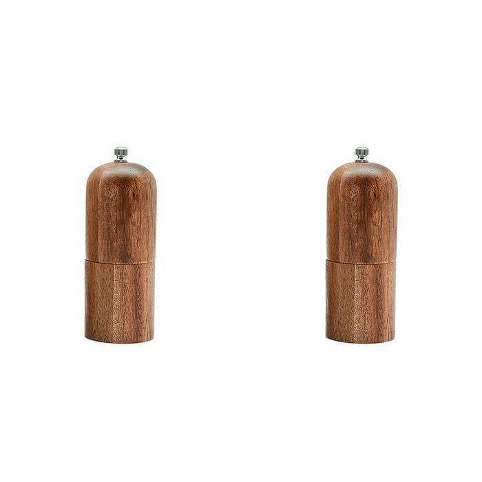 2PK Essen Acacia Wood Spice Grinder 5x13 Pepper Mill Durable Kitchenware Brown
