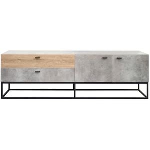 Jay Concrete & Oak TV Stand