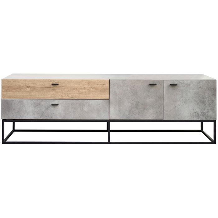 Jay Concrete & Oak TV Stand