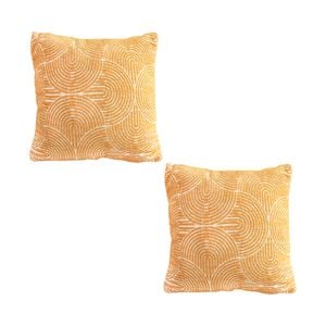 SOGA 2X 50cm Mustard Yellow Throw Pillows – Geometric Corded