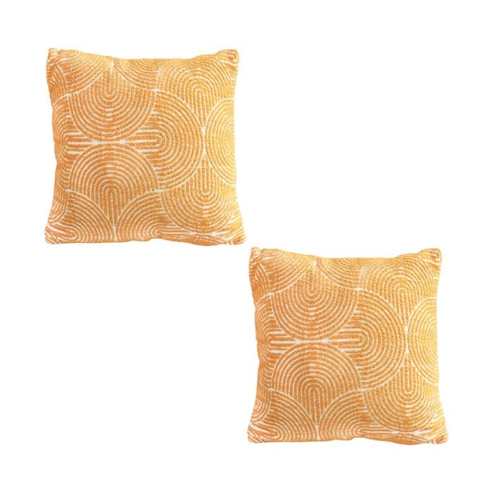 SOGA 2X 50cm Mustard Yellow Throw Pillows – Geometric Corded