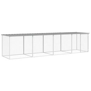 vidaXL Chicken Coop Chicken Cage Hen House with Roof Light Grey Galvanised Steel