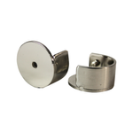 Pillar 25mm Brushed Chrome Curtain Rod Stirrup Bracket - 2 Pack
