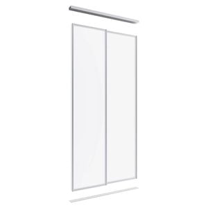 Lugna 2400 x 1200mm Clear Anodised Optiglass Panels Wardrobe Double Sliding Doors