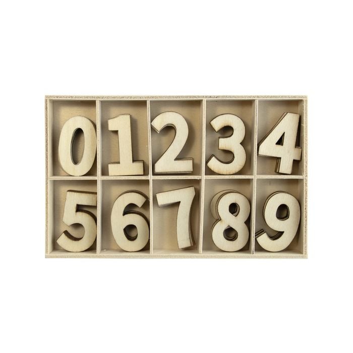 Boyle 50 Piece Plywood Number Set In Tray