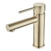 Mondella Resonance 35mm Brushed Brass Pin Lever Basin Mixer WELS 4 Star 7.5L/min