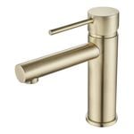 Mondella Resonance 35mm Brushed Brass Pin Lever Basin Mixer WELS 4 Star 7.5L/min