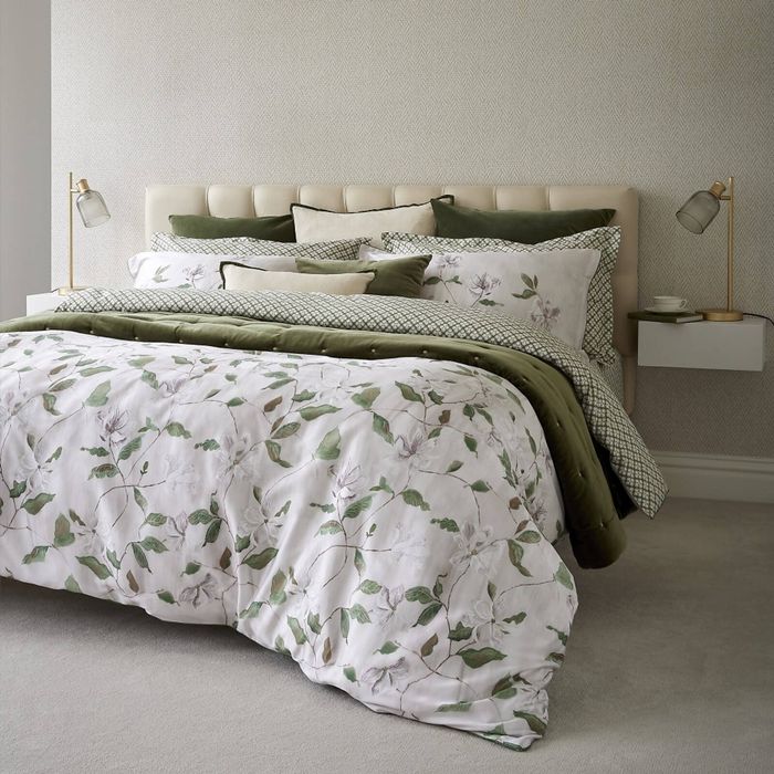 Christy Magnolia Quilt Cover Set Cotton Sateen Super King Multicoloured