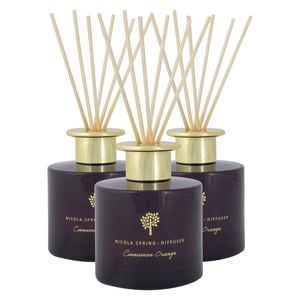 Nicola Spring Reed Diffuser 200ml - Cinnamon & Orange - Warm Spiced Festive Fragrance With 6 Reeds Long Lasting Scent