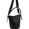 Milleni Women's Handbag Vegan Leather Lightweight Bucket Crossbody Bag Black