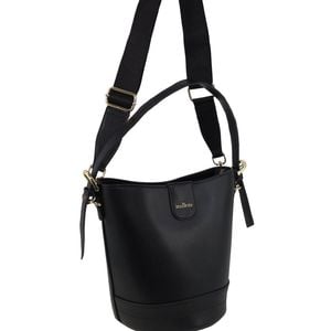 Milleni Women's Handbag Vegan Leather Lightweight Bucket Crossbody Bag Black