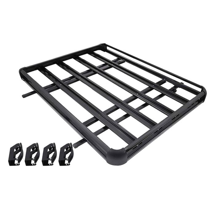Bargene 1.6M Aluminium Alloy Car 4WD 4x4 Roof Rack Basket Cargo Luggage Carrier Box Bar Black